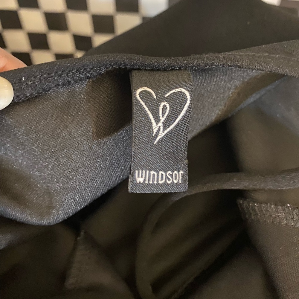Windsor Black Slip Dress with Red Rose Embroidery - Picture 6 of 7